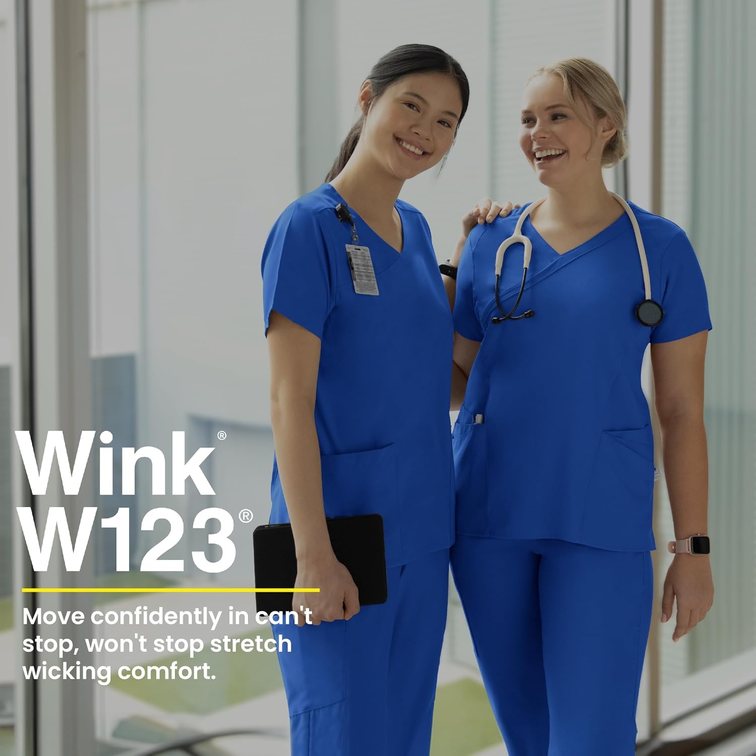 image:imageWink W123 Womens Mock Wrap Scrub TopHot Pink