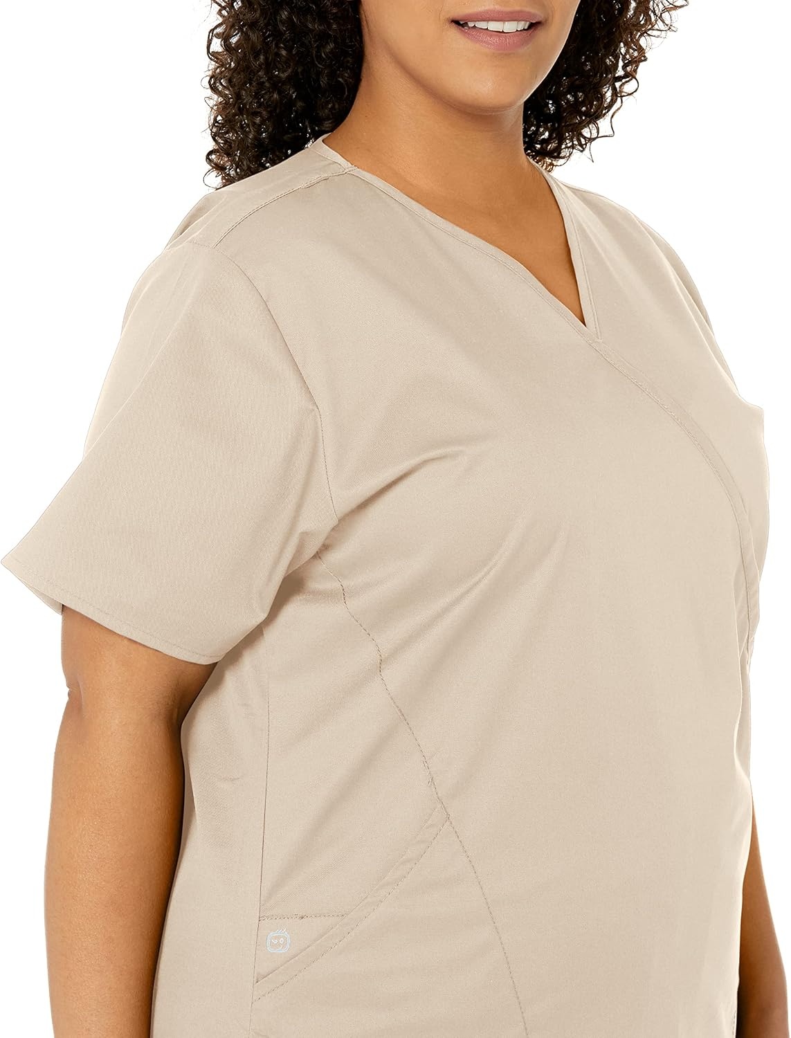 image:imageWink W123 Womens Mock Wrap Scrub TopKhaki