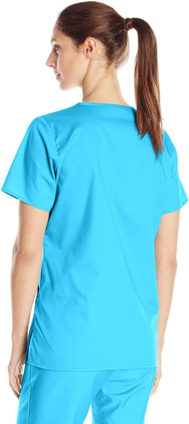 image:imageWink W123 Womens Mock Wrap Scrub TopLight Turquoise