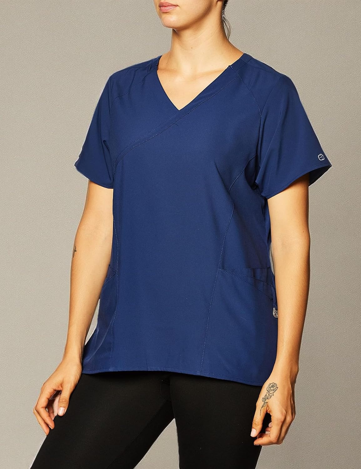 image:imageWink W123 Womens Mock Wrap Scrub TopNavy