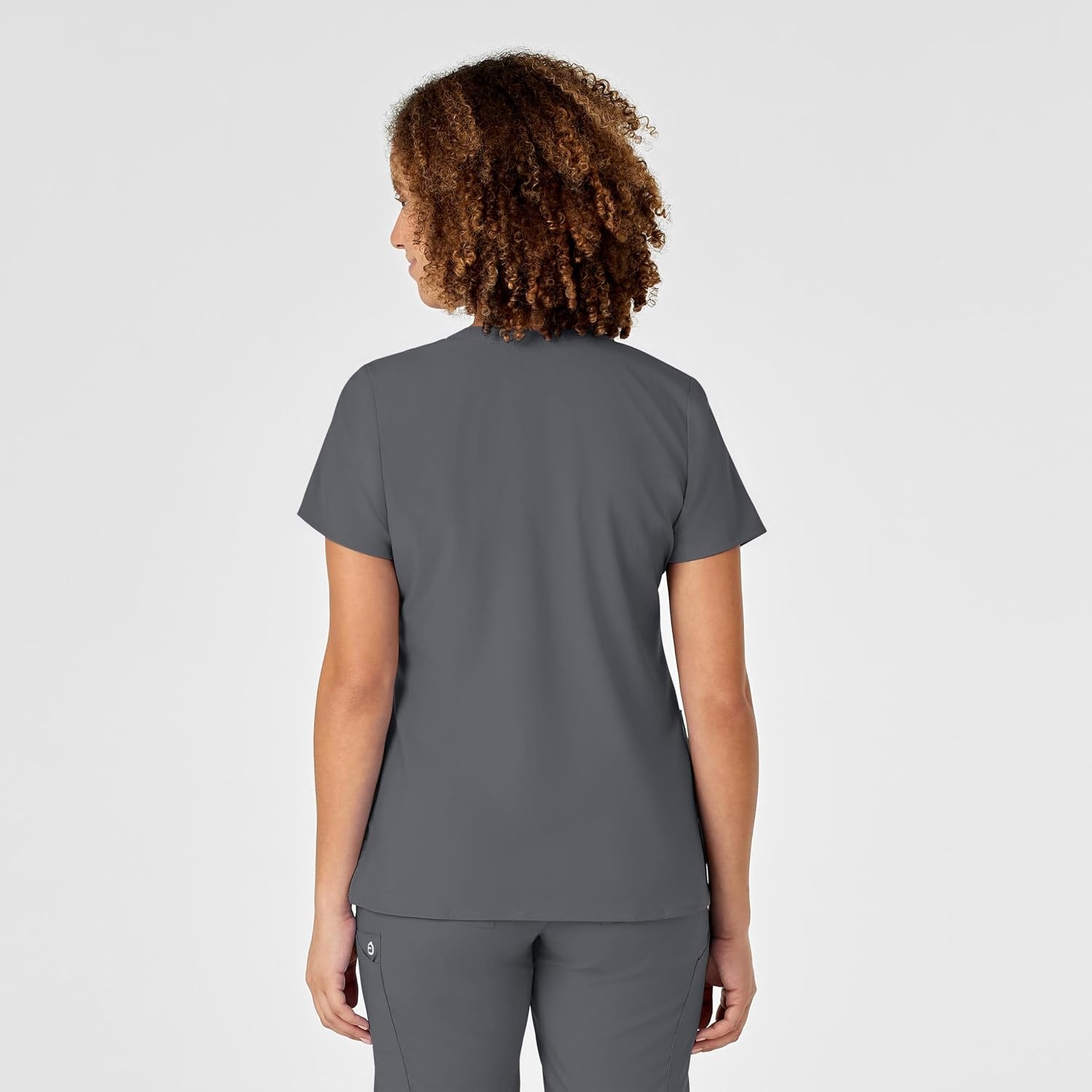 image:imageWink W123 Womens Mock Wrap Scrub TopPewter