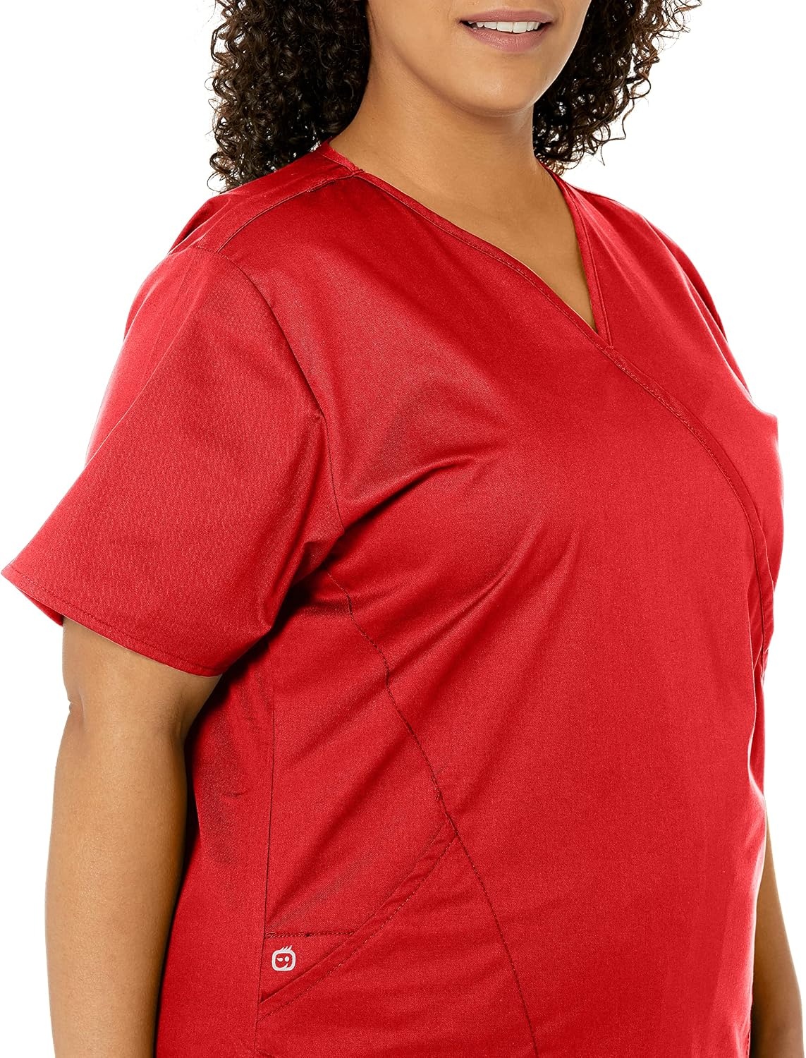 image:imageWink W123 Womens Mock Wrap Scrub TopRed