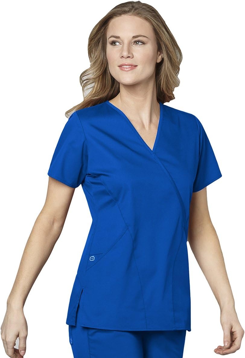 image:imageWink W123 Womens Mock Wrap Scrub TopRoyal