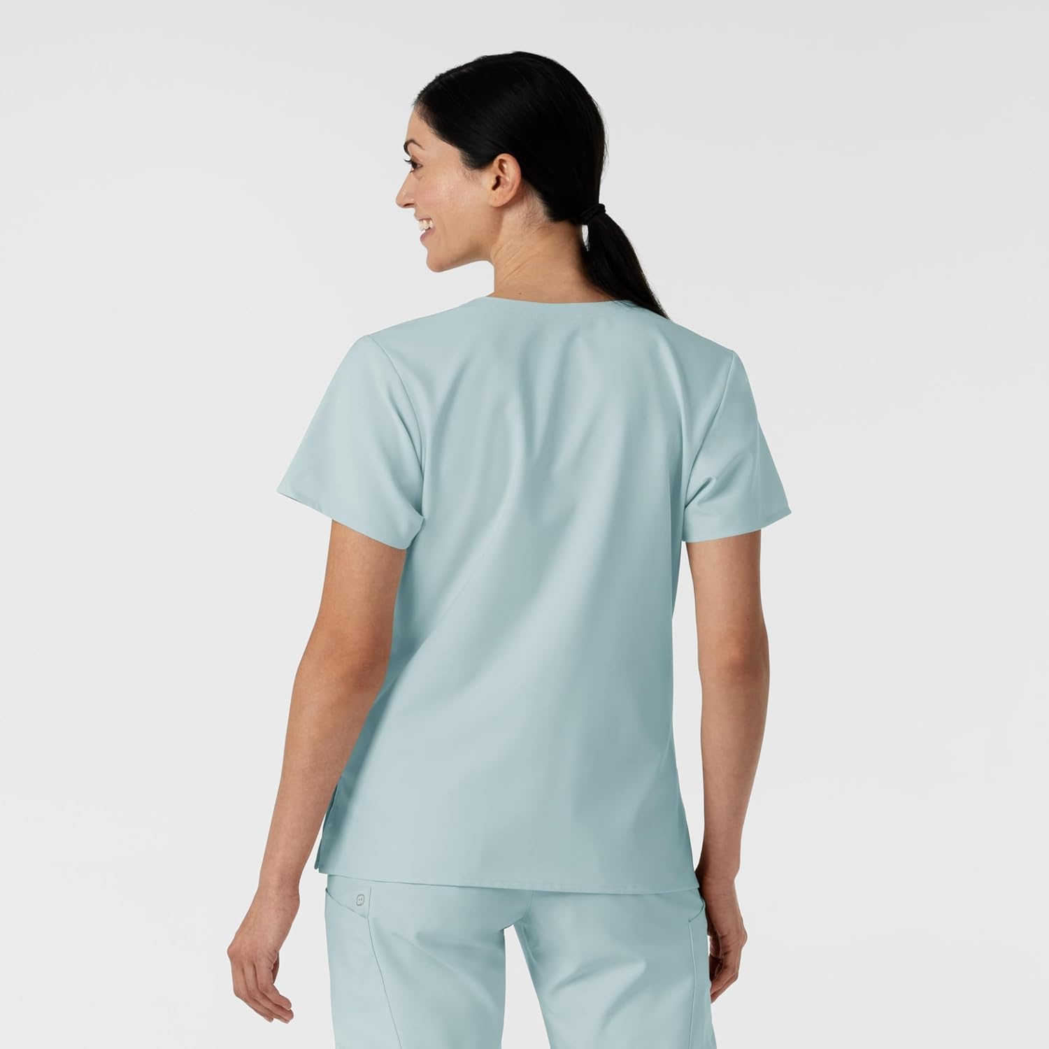 image:imageWink W123 Womens Stylized VNeck Scrub TopSky Blue
