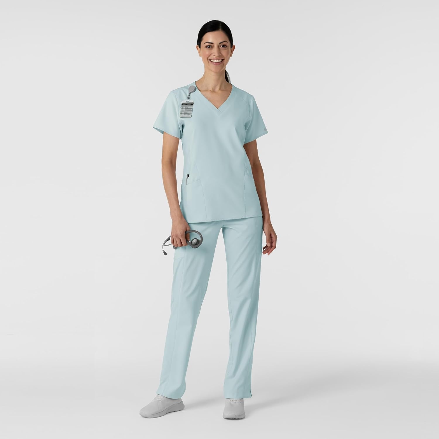 image:imageWink W123 Womens Stylized VNeck Scrub TopSky Blue
