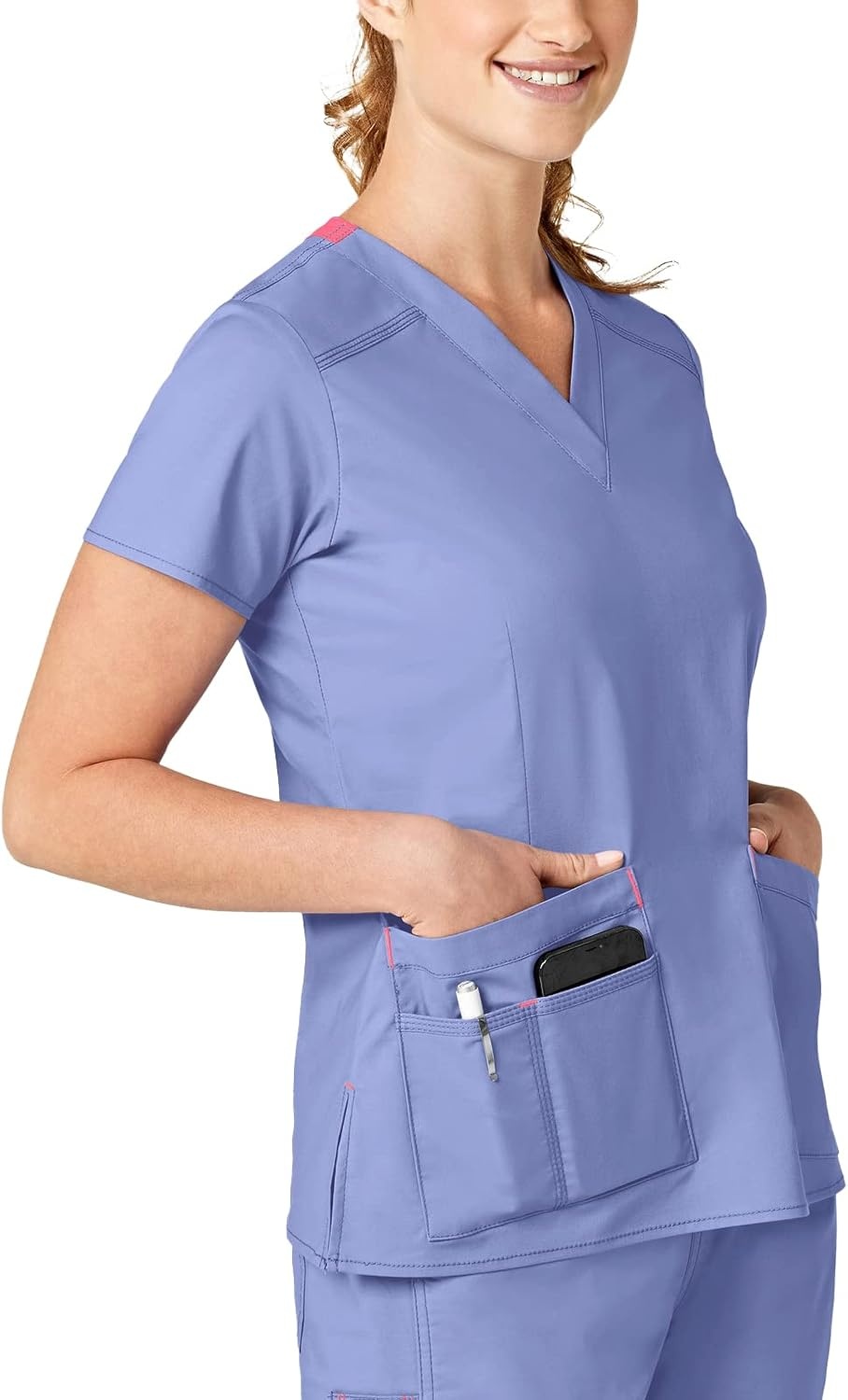 image:imageWink WonderFLEX Womens Verity VNeck Scrub TopCeil Blue