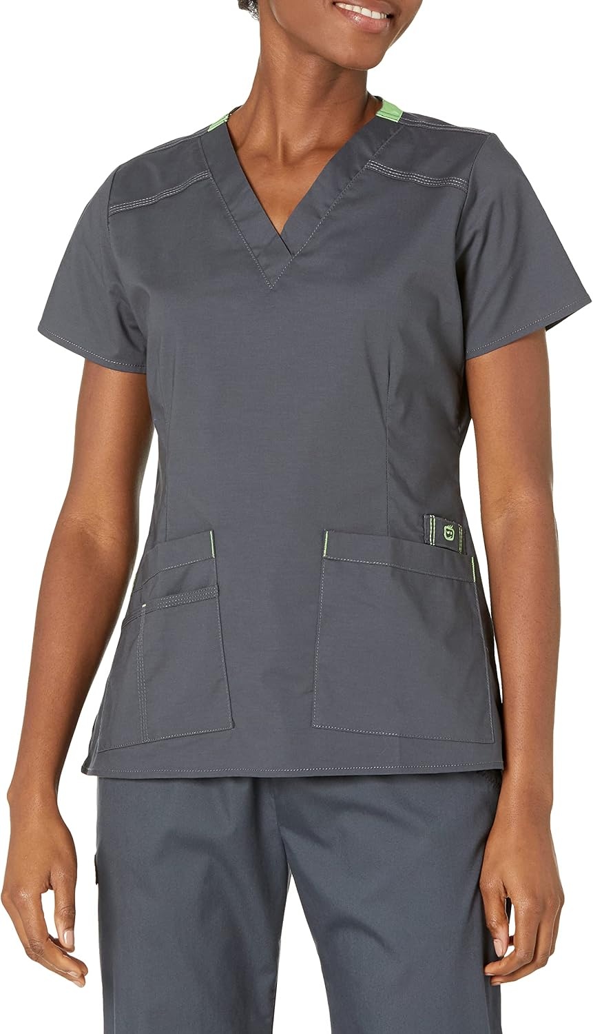 image:imageWink WonderFLEX Womens Verity VNeck Scrub TopCharcoal