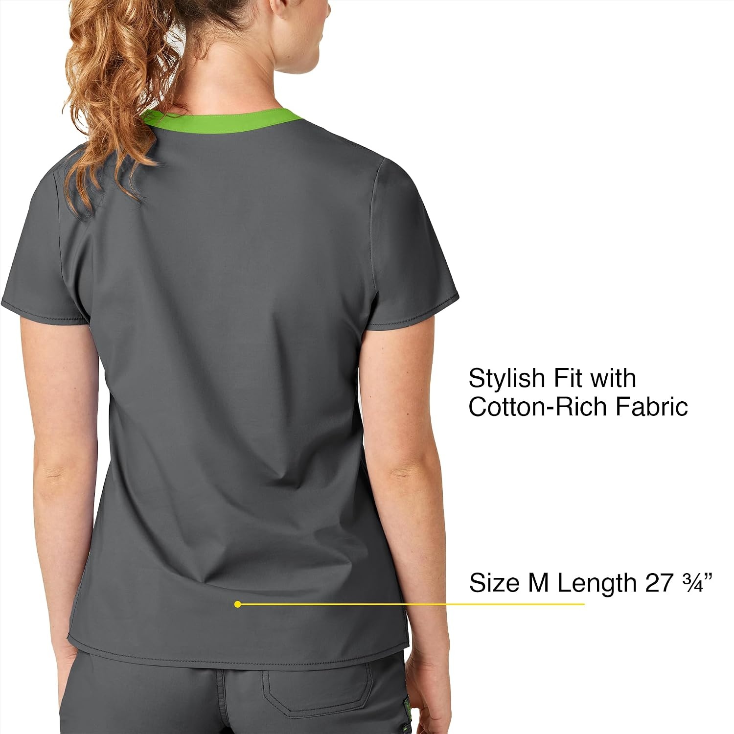 image:imageWink WonderFLEX Womens Verity VNeck Scrub TopCharcoal