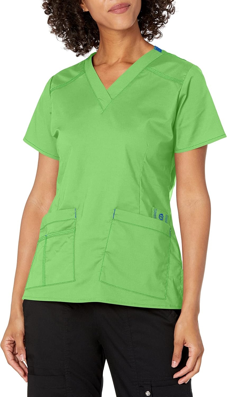 image:imageWink WonderFLEX Womens Verity VNeck Scrub TopGreen Apple