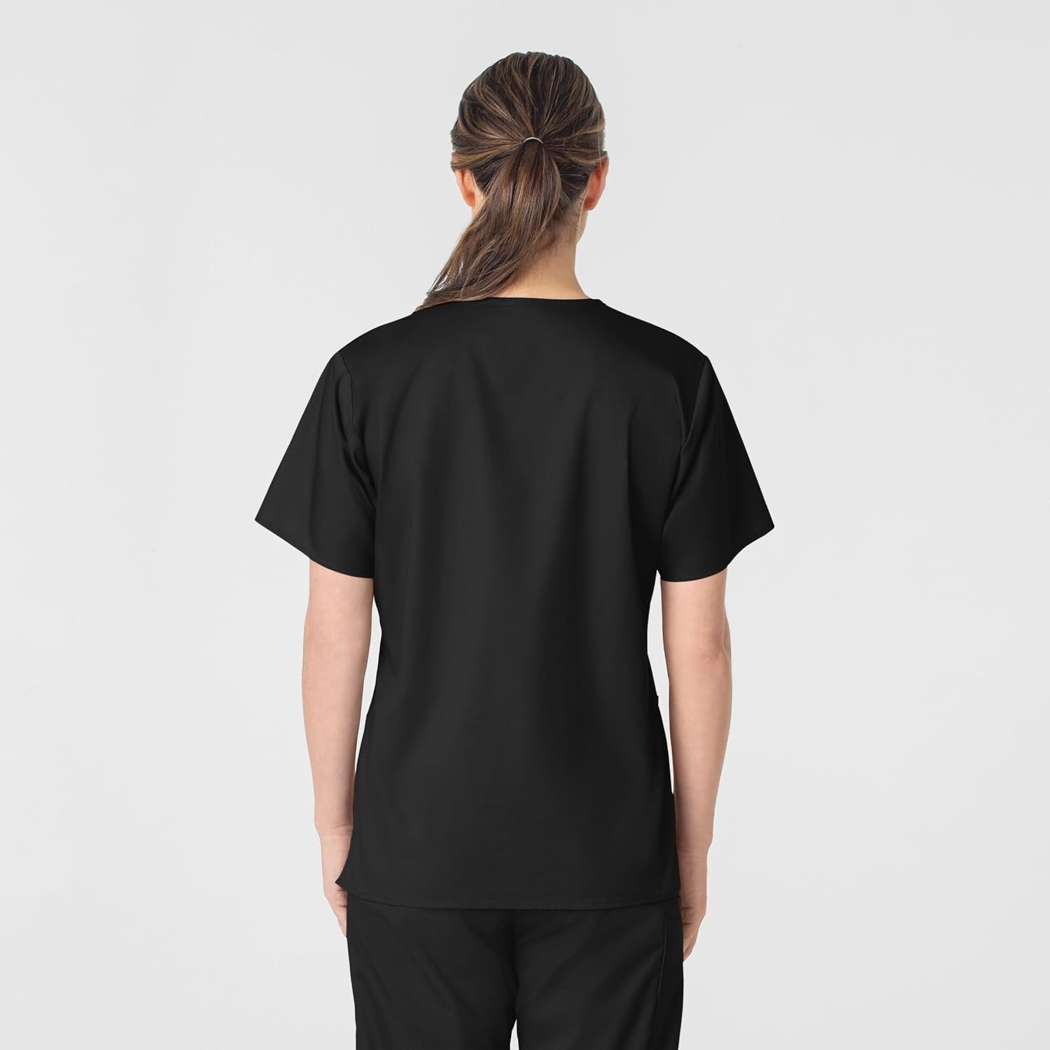 image:imageWink WonderWORK Womens VNeck Scrub Top Black 2XS