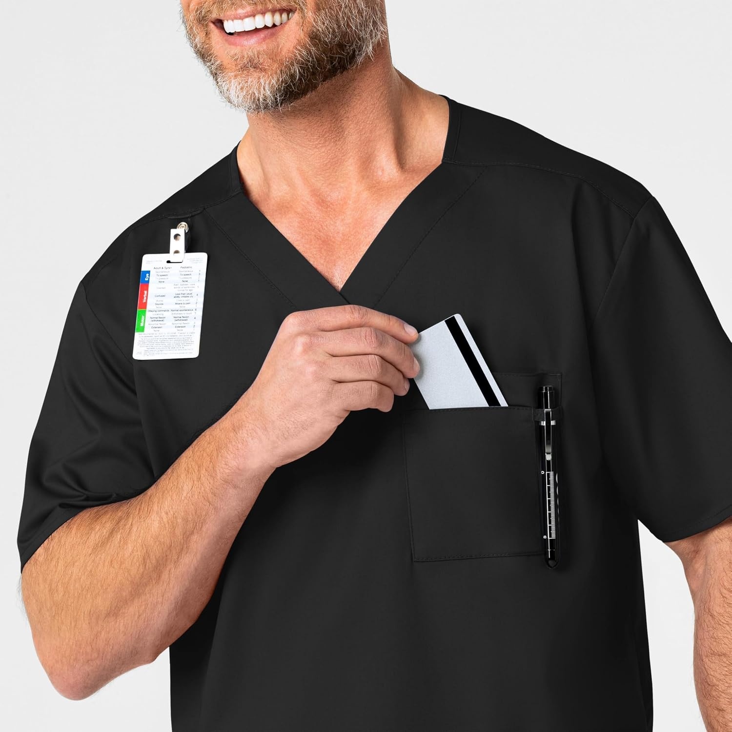 image:imageWonderWink Mens Big Wonderwork Big Mens V Neck Scrub TopBlack