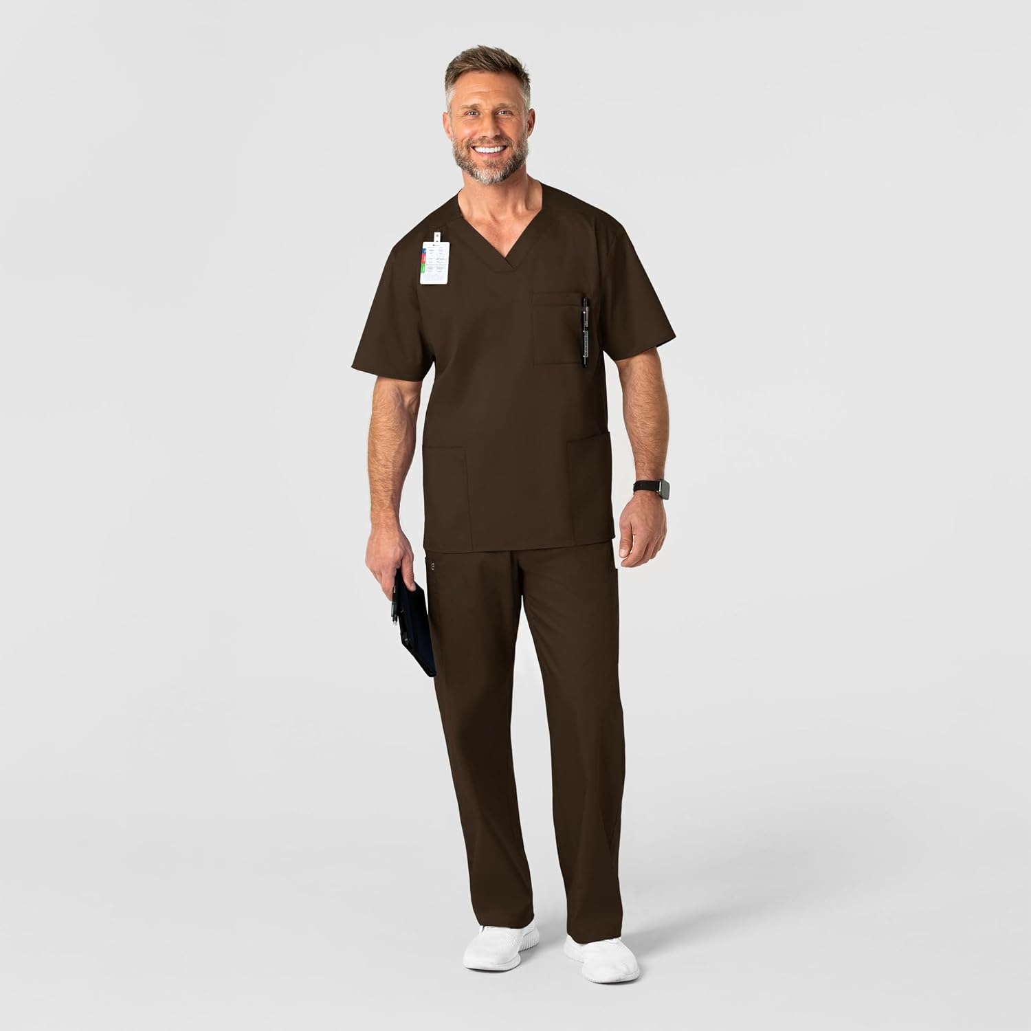 image:imageWonderWink Mens Big Wonderwork Big Mens V Neck Scrub TopChocolate