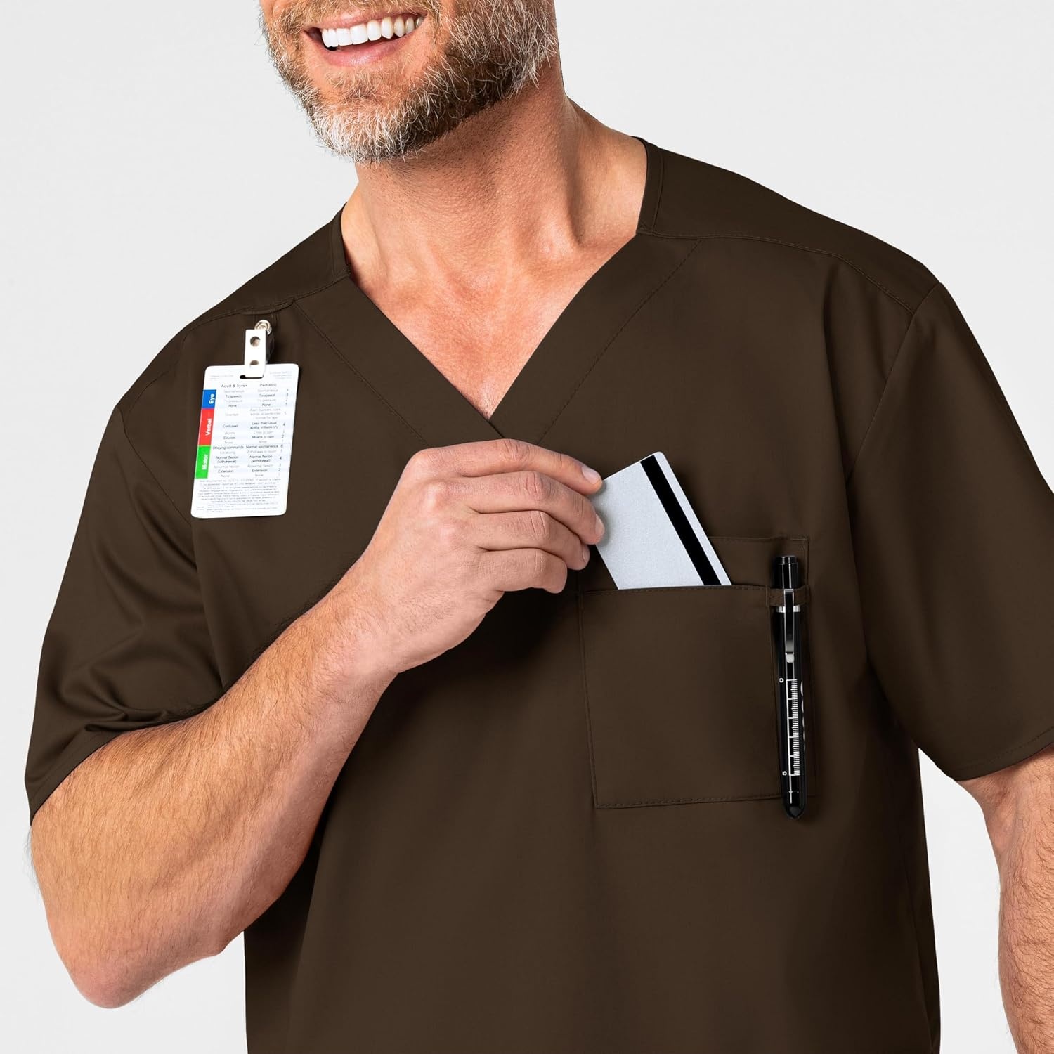 image:imageWonderWink Mens Big Wonderwork Big Mens V Neck Scrub TopChocolate