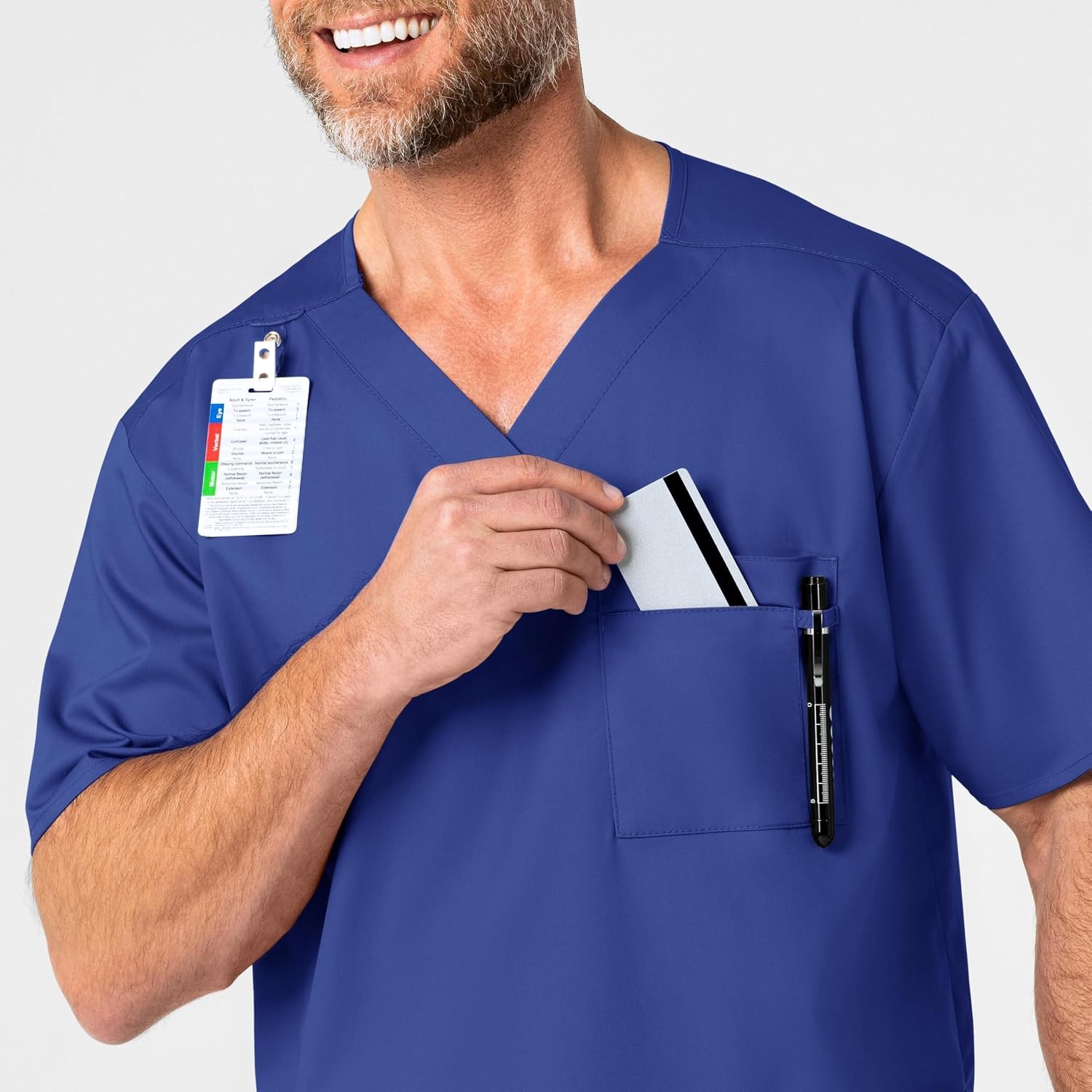 image:imageWonderWink Mens Big Wonderwork Big Mens V Neck Scrub TopGalaxy Blue