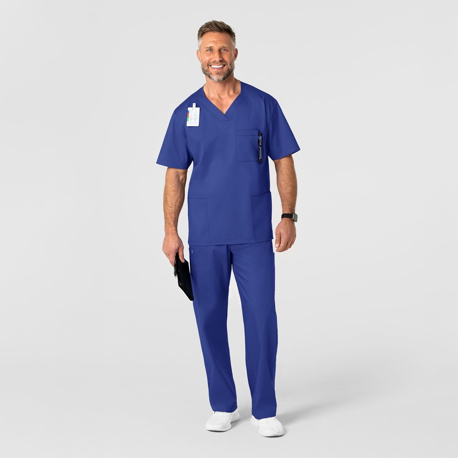 image:imageWonderWink Mens Big Wonderwork Big Mens V Neck Scrub TopGalaxy Blue