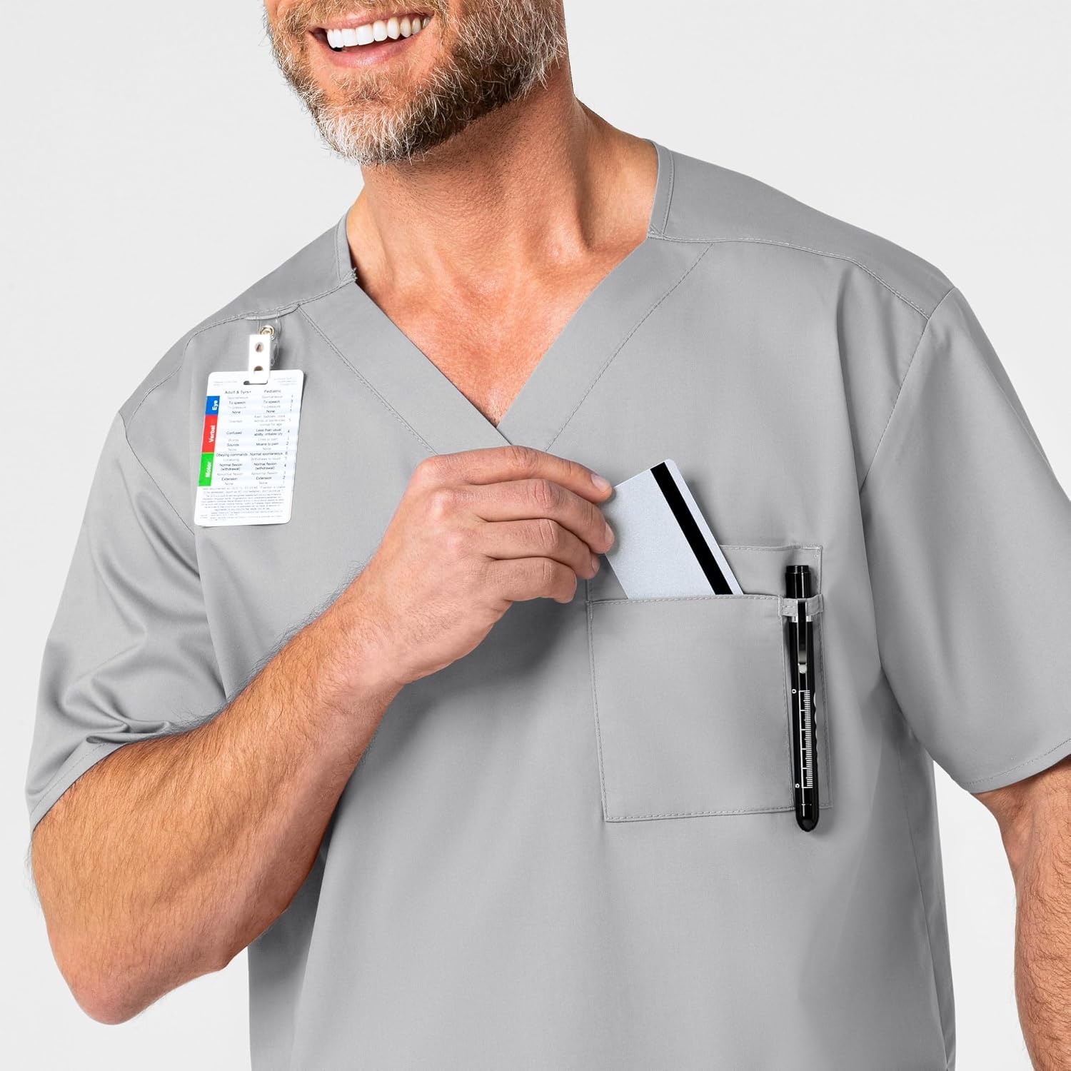 image:imageWonderWink Mens Big Wonderwork Big Mens V Neck Scrub TopGrey