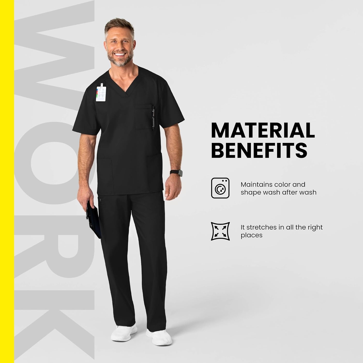 image:imageWonderWink Mens Big Wonderwork Big Mens V Neck Scrub TopHunter