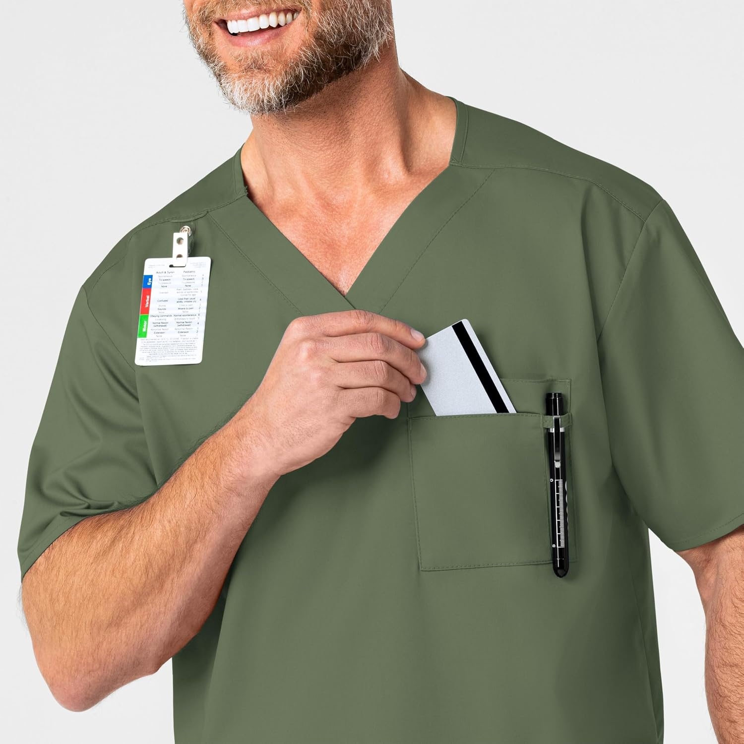 image:imageWonderWink Mens Big Wonderwork Big Mens V Neck Scrub TopOlive