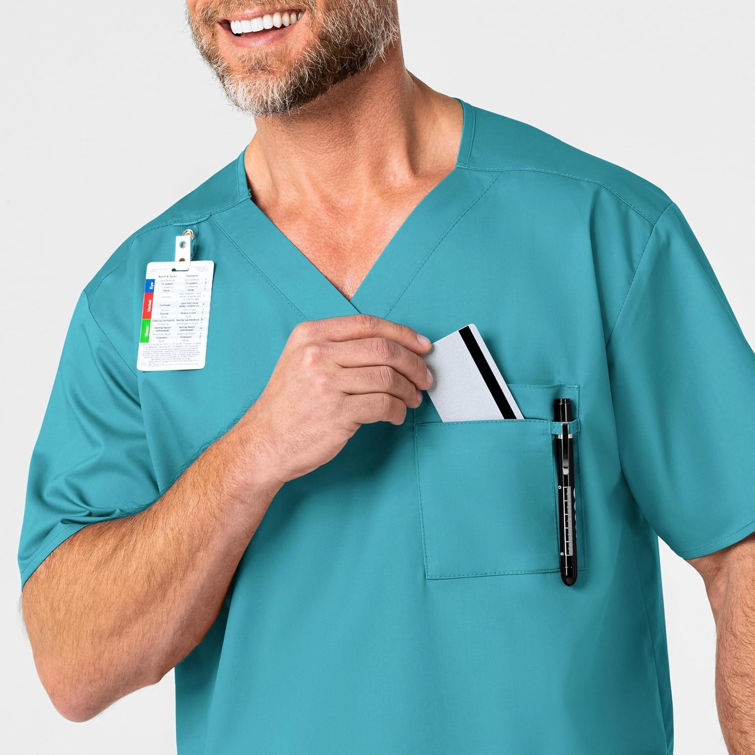 image:imageWonderWink Mens Big Wonderwork Big Mens V Neck Scrub TopTeal Blue