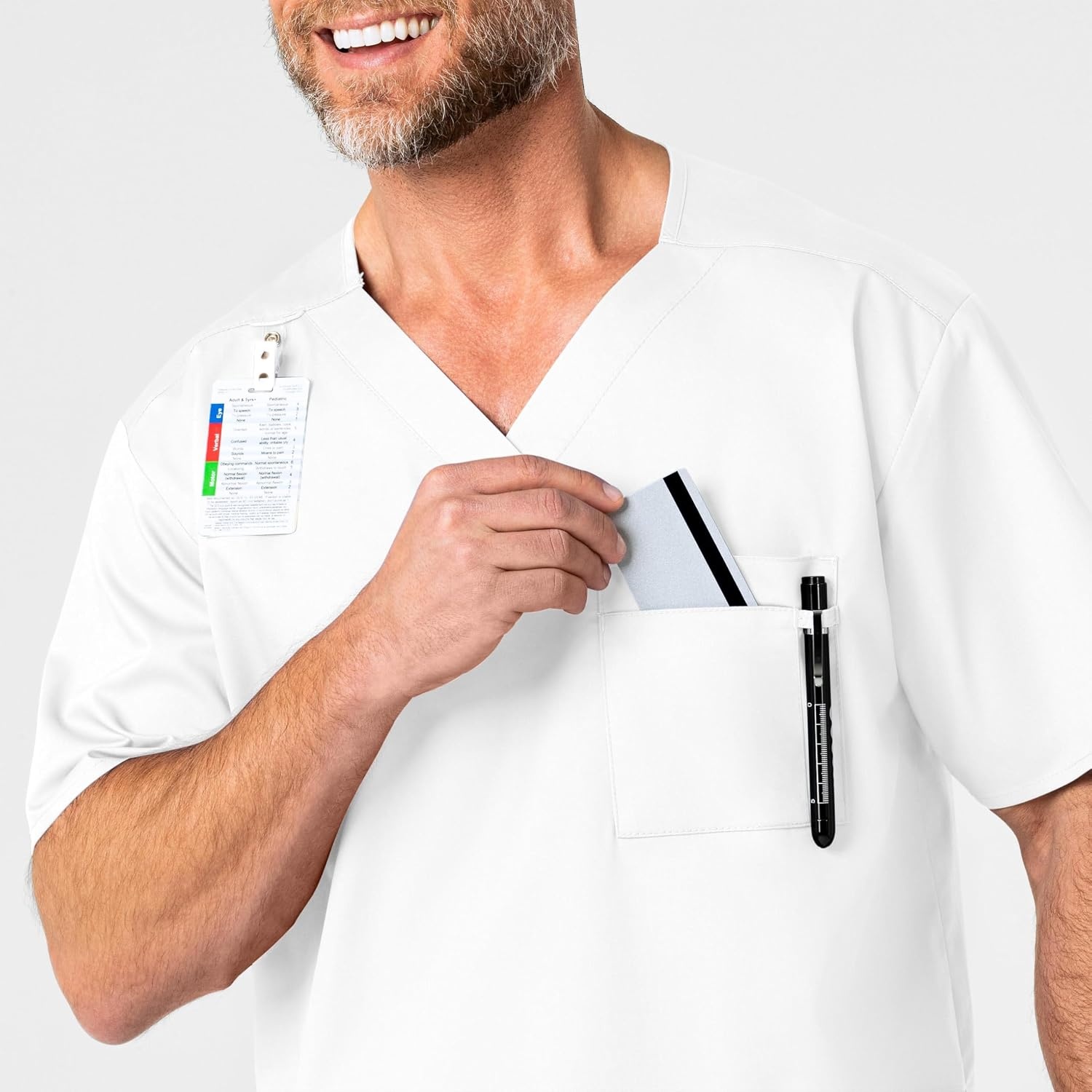 image:imageWonderWink Mens Big Wonderwork Big Mens V Neck Scrub TopWhite