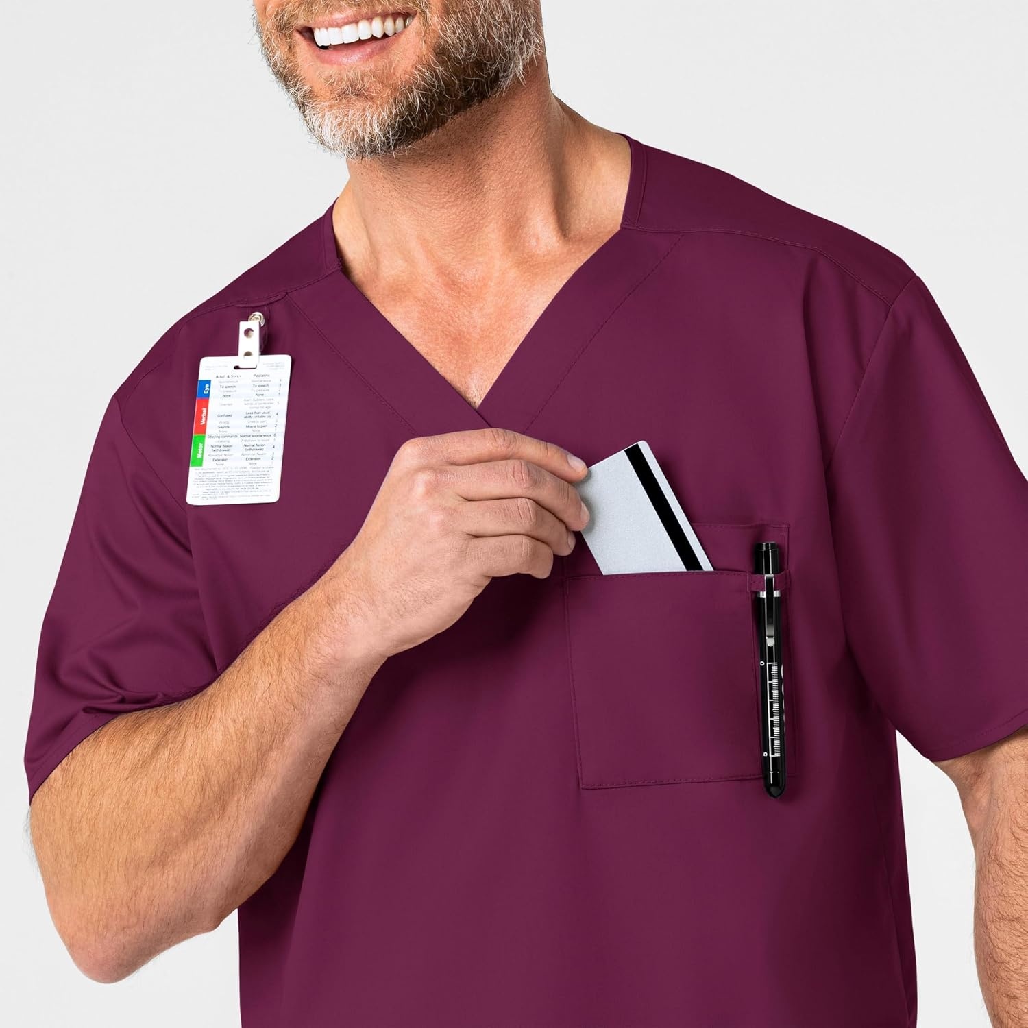image:imageWonderWink Mens Big Wonderwork Big Mens V Neck Scrub TopWine