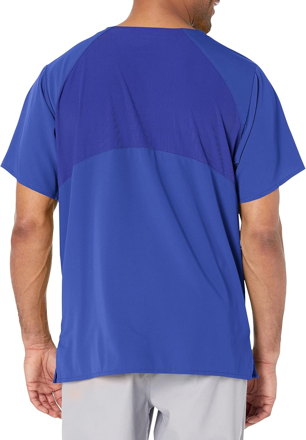 image:imageWonderWink Mens Knit Panel VNeck Top Medical Scrubs Shirt Galaxy Blue Medium US