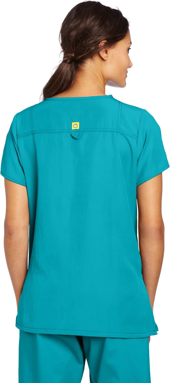 image:imageWonderWink Womens Scrubs Four Way Stretch Sporty VNeck Top Real Teal Small