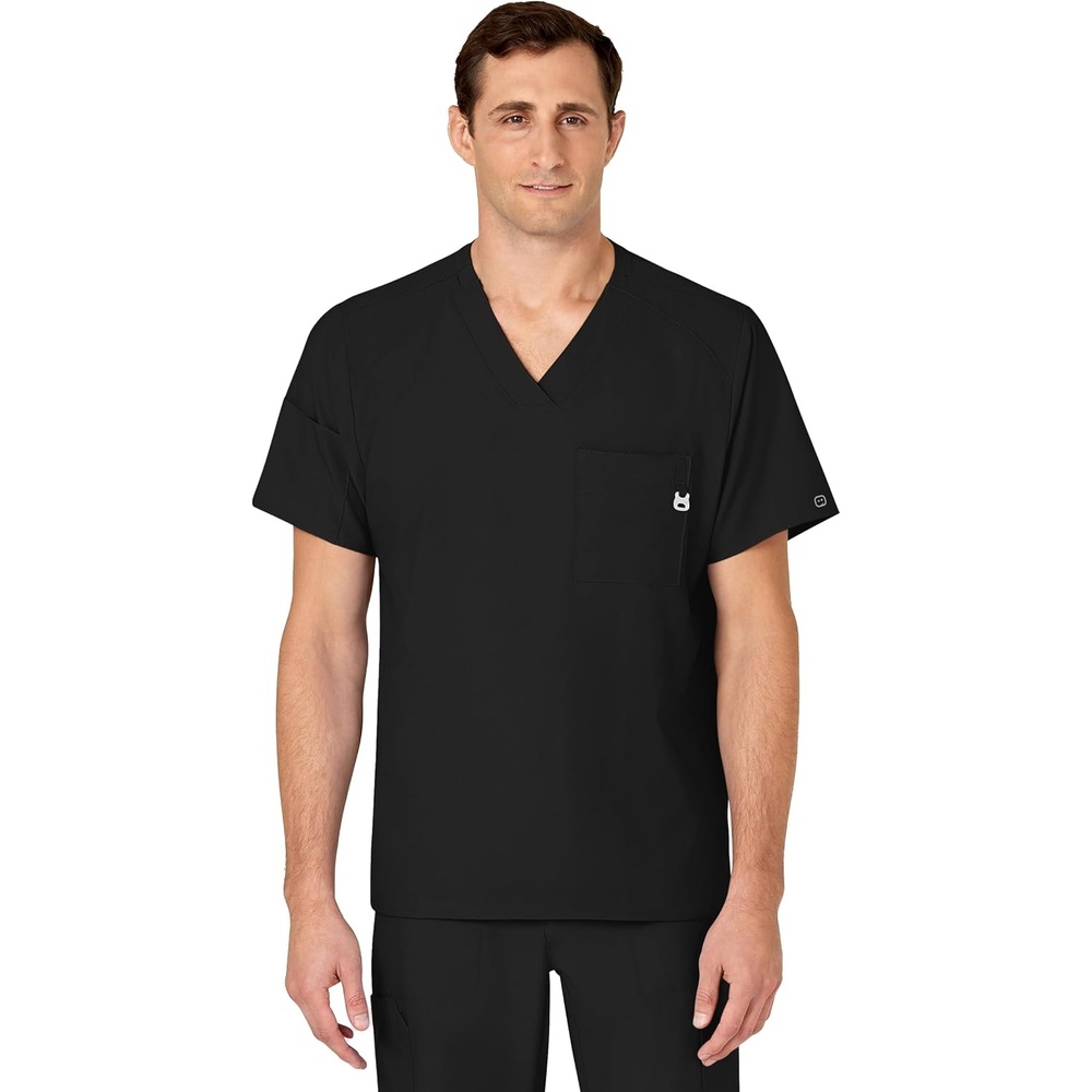 image:imageWINK W123 Mens VNeck Scrub TopBlack