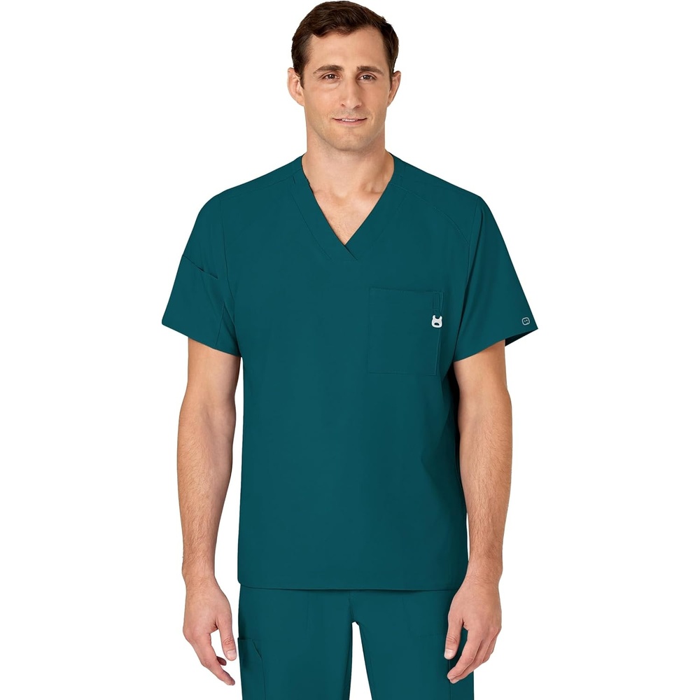 image:imageWINK W123 Mens VNeck Scrub TopCaribbean Blue