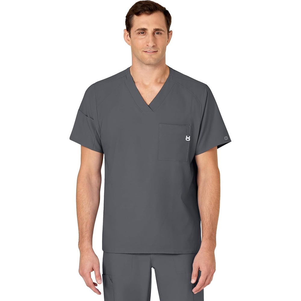 image:imageWINK W123 Mens VNeck Scrub TopPewter