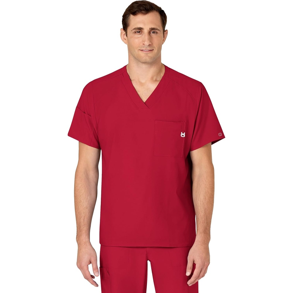 image:imageWINK W123 Mens VNeck Scrub TopRed