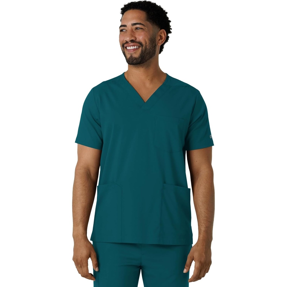 image:imageWink Boundless Mens Multi Pocket VNeck Scrub TopCaribbean