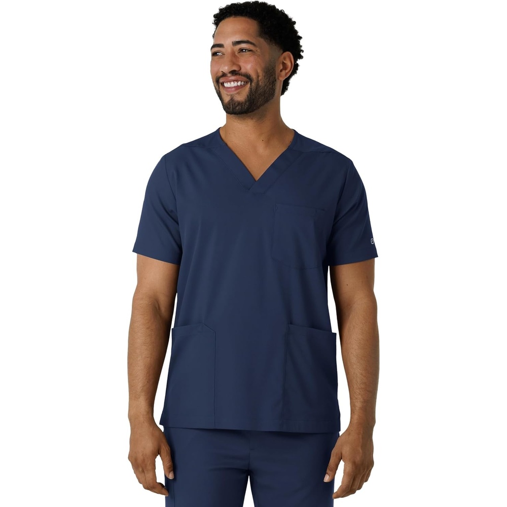 image:imageWink Boundless Mens Multi Pocket VNeck Scrub TopNavy
