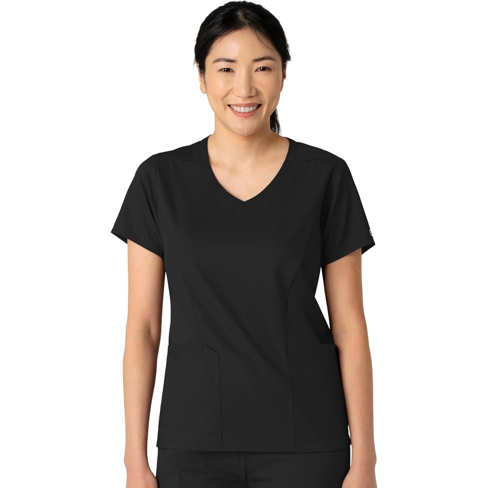 image:imageWink Boundless Womens 2Pocket VNeck Scrub TopBlack