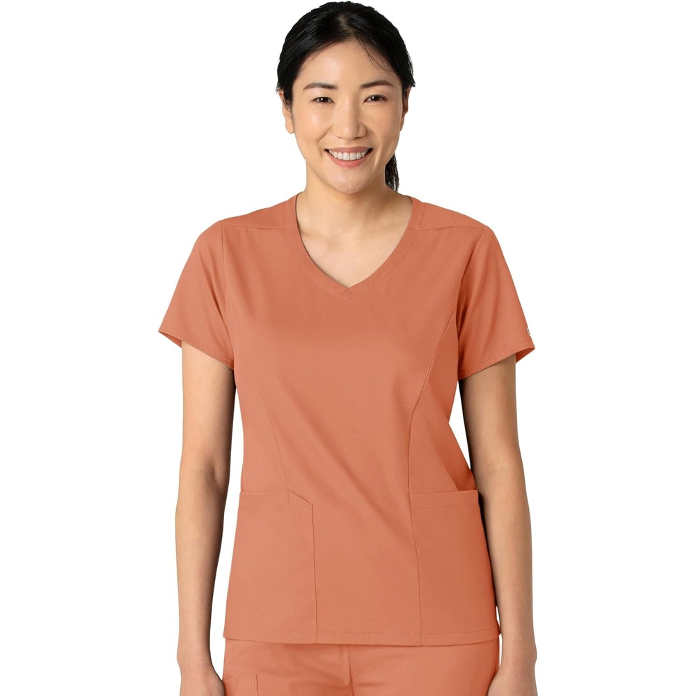 image:imageWink Boundless Womens 2Pocket VNeck Scrub TopTerracotta