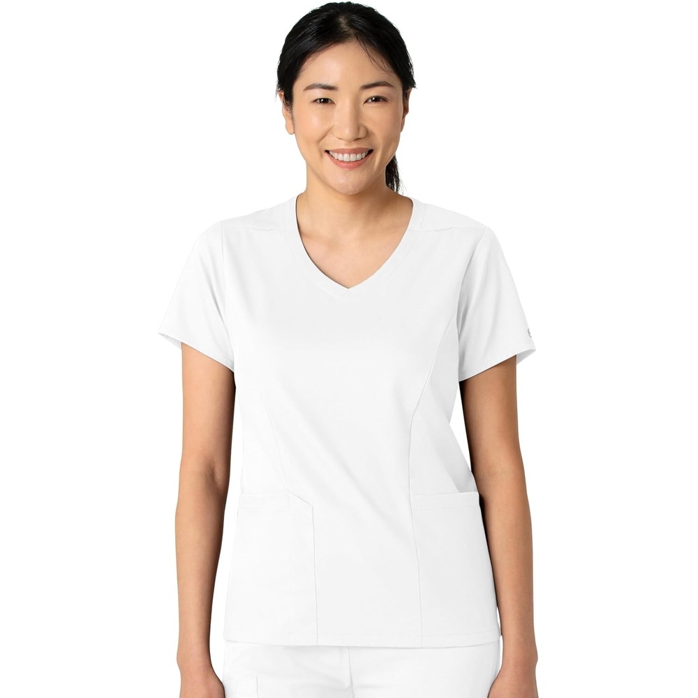 image:imageWink Boundless Womens 2Pocket VNeck Scrub TopWhite