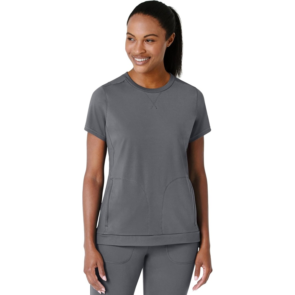 image:imageWink Renew Womens FlexnReach Crew Neck Scrub TopPewter