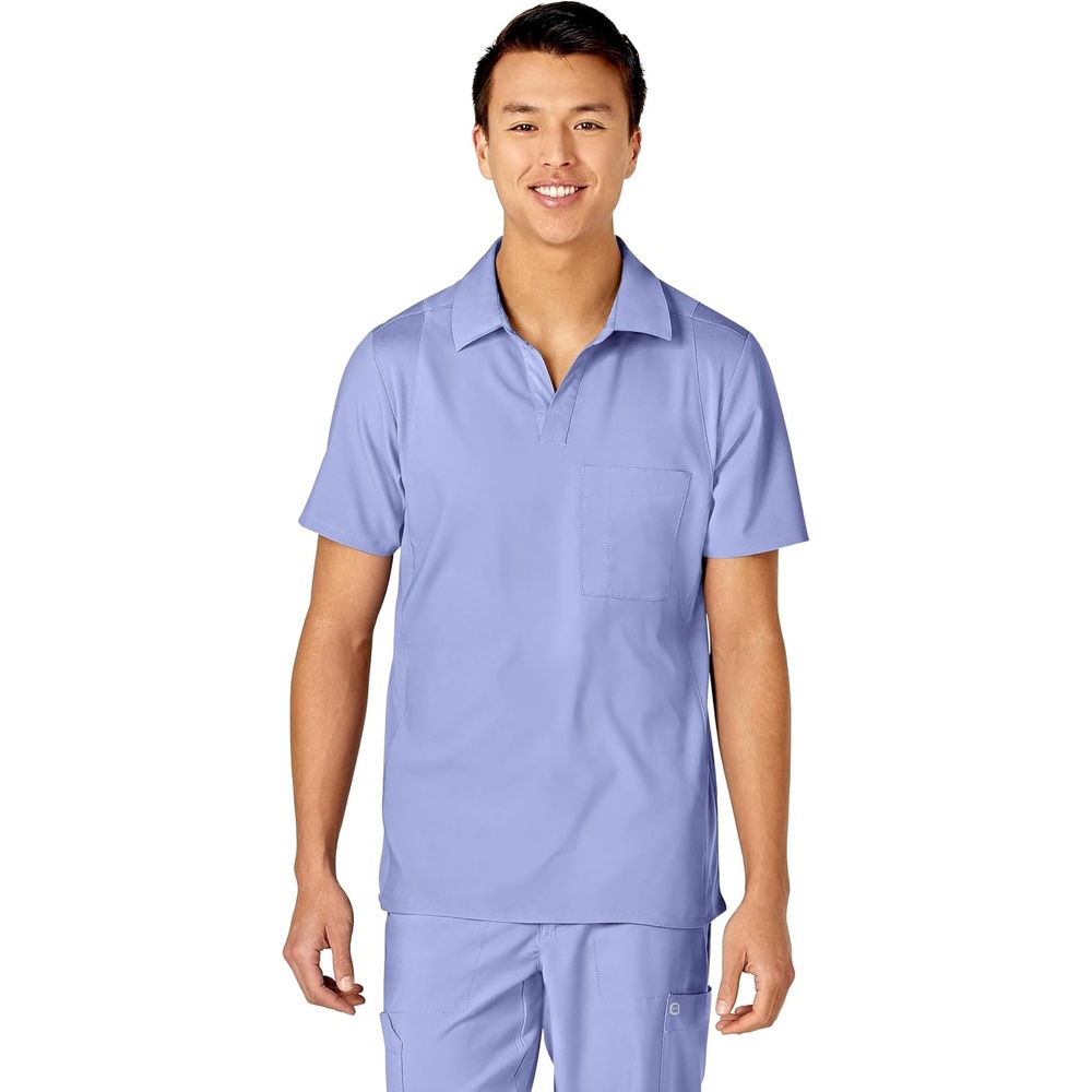 image:imageWink W123 Mens Collar Scrub TopCeil Blue