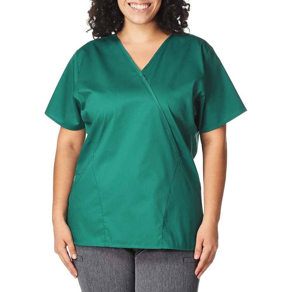 image:imageWink W123 Womens Mock Wrap Scrub TopHunter