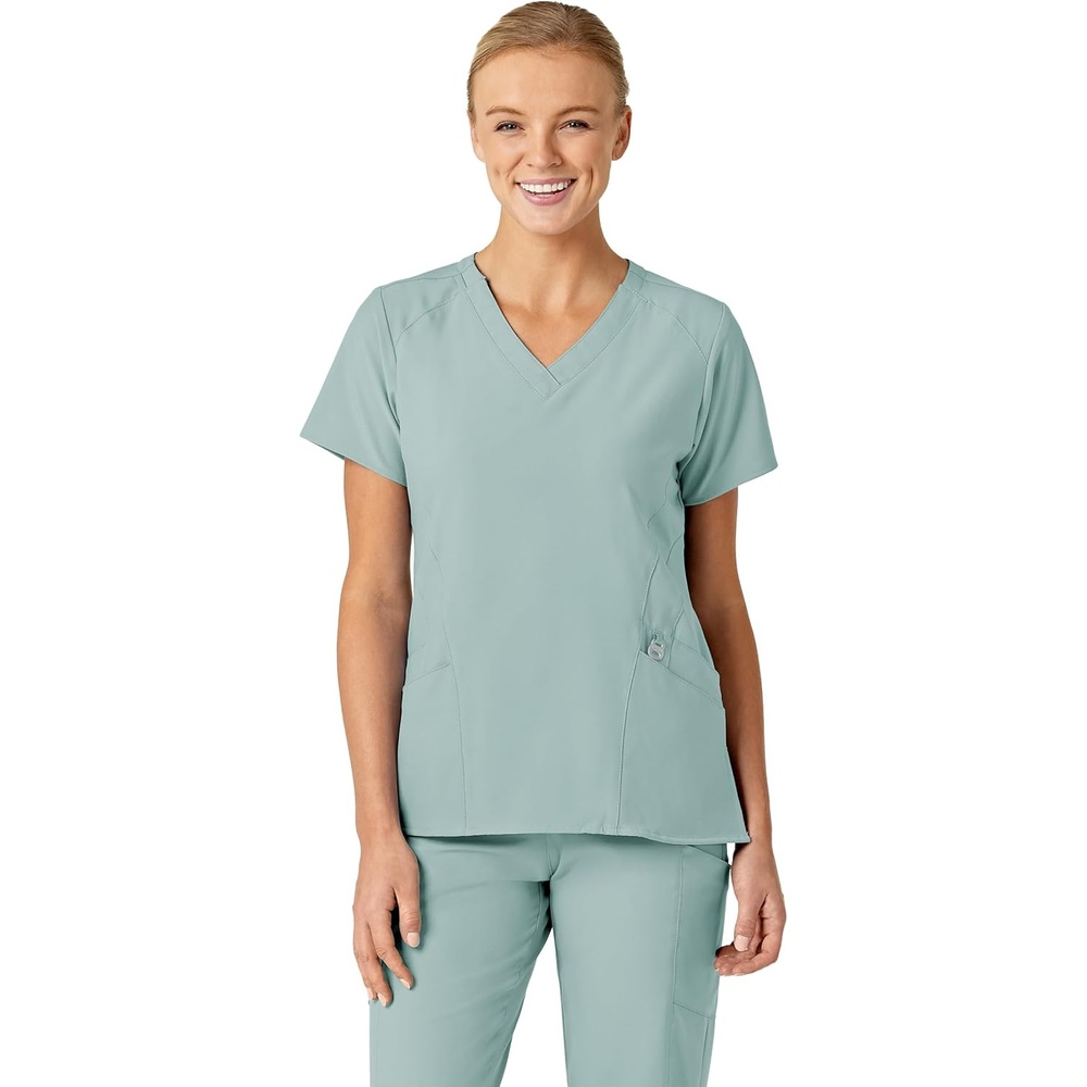 image:imageWink W123 Womens Stylized VNeck Scrub TopSky Blue