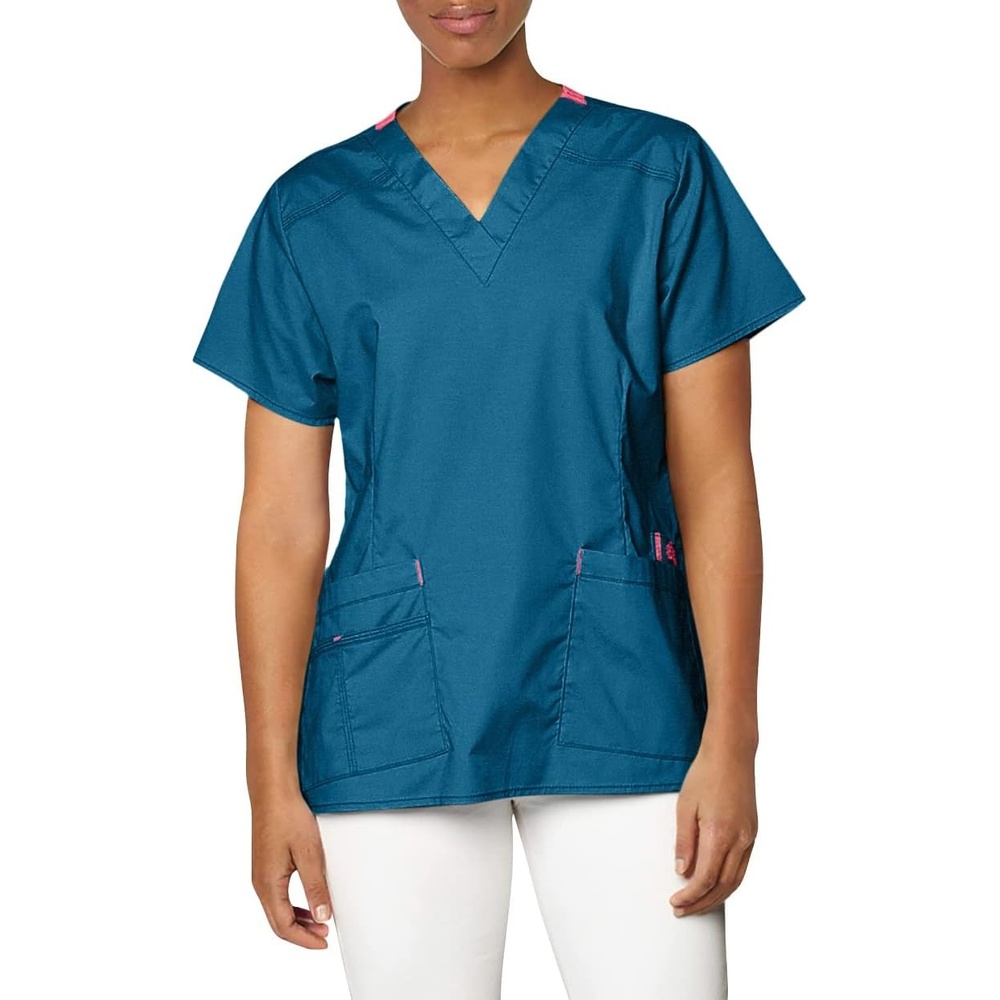 image:imageWink WonderFLEX Womens Verity VNeck Scrub TopCaribbean Blue