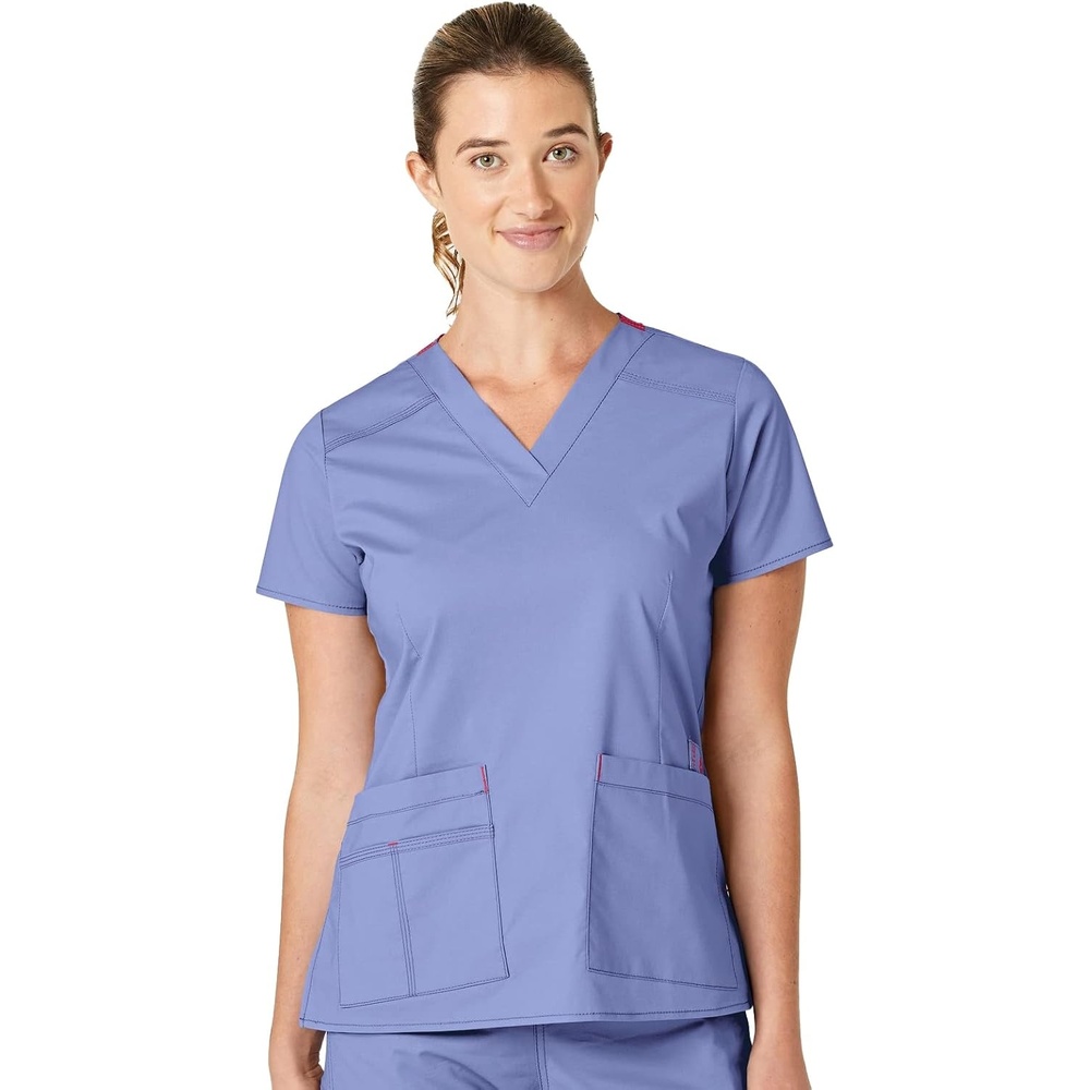 image:imageWink WonderFLEX Womens Verity VNeck Scrub TopCeil Blue