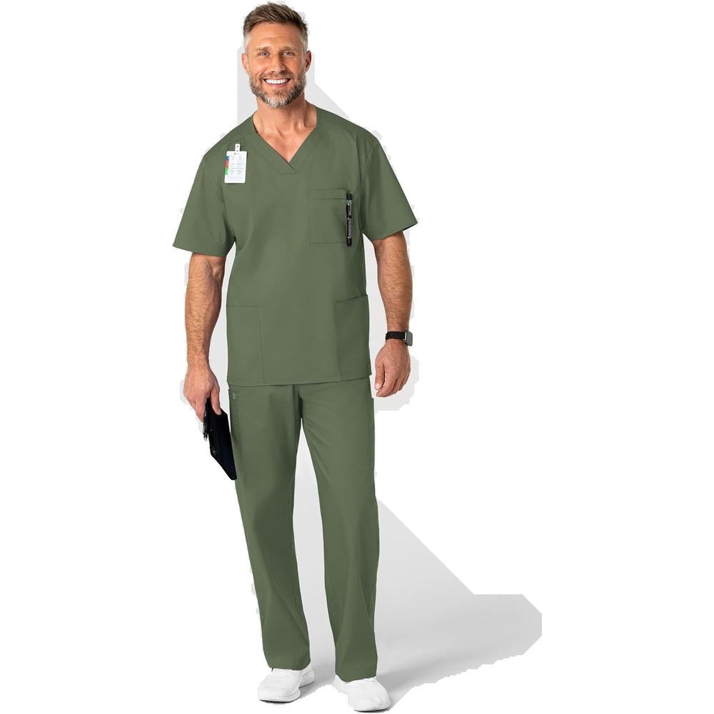 image:imageWonderWink Mens Big Wonderwork Big Mens V Neck Scrub TopOlive