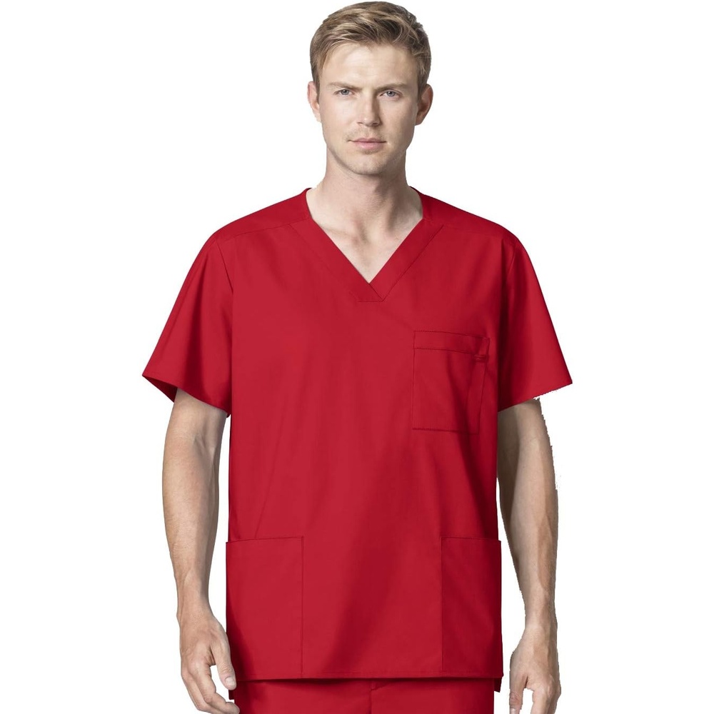 image:imageWonderWink Mens Big Wonderwork Big Mens V Neck Scrub TopRed