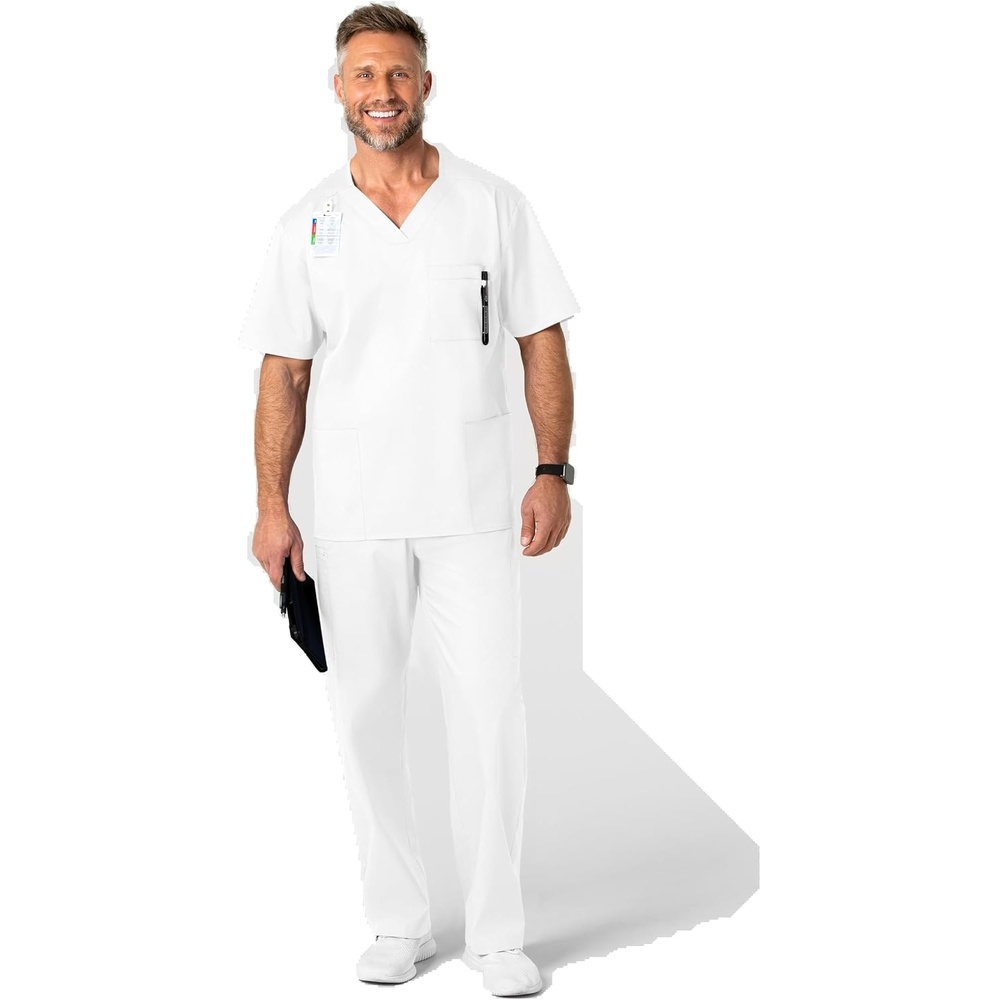 image:imageWonderWink Mens Big Wonderwork Big Mens V Neck Scrub TopWhite