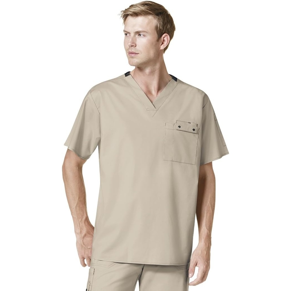 image:imageWonderWink Mens Wonderflex Honor Scrub TopKhaki