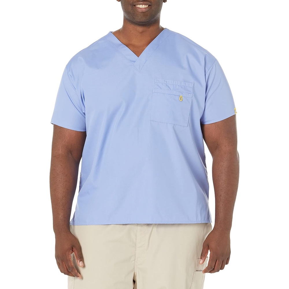 image:imageWonderWink mens Big the Alpha Unisex Vneck Top medical scrubs shirts Ciel Blue XXLarge US