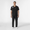WINK W123 Men’s V-Neck Scrub Top(Black)