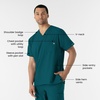 WINK W123 Men’s V-Neck Scrub Top(Caribbean Blue)
