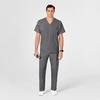 WINK W123 Men’s V-Neck Scrub Top(Charcoal Heather)
